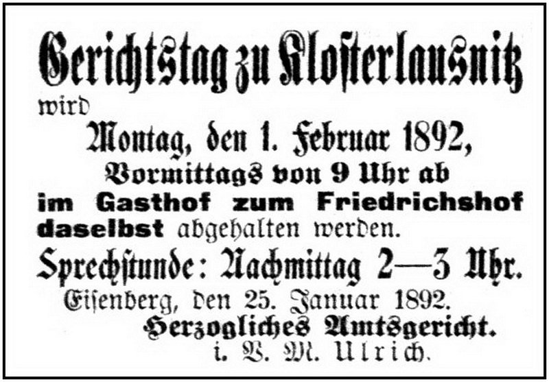 1892-02-01 Kl Gerichtstag